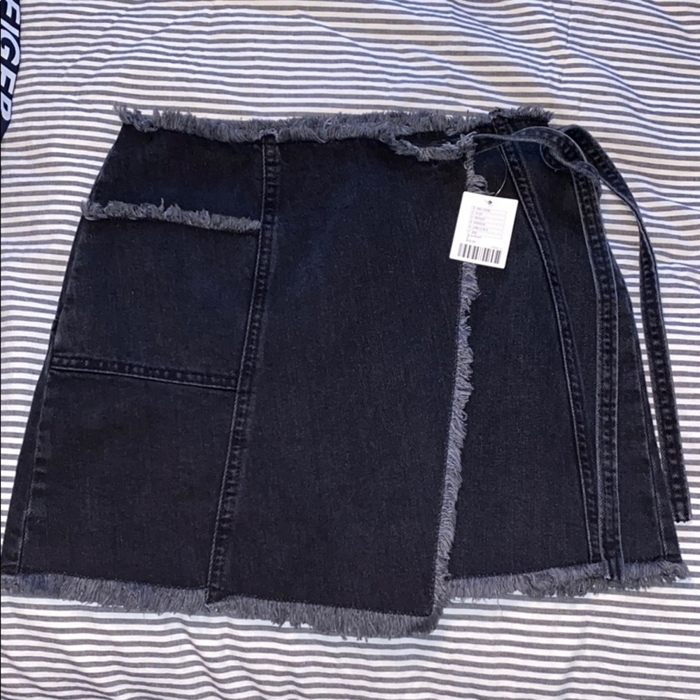 Urban Outfitters BDG Black Denim Mini Wrap Skirt